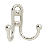 Amerock H55457S H55457 Decorative Hooks Double Prong Robe Hook Silver