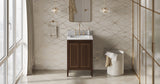 Jeffrey Alexander Percival 24" Dark Walnut Single Sink Bathroom Vanity with White Carrara Marble Top - 8 in. Widespread Faucet Top product image 6
