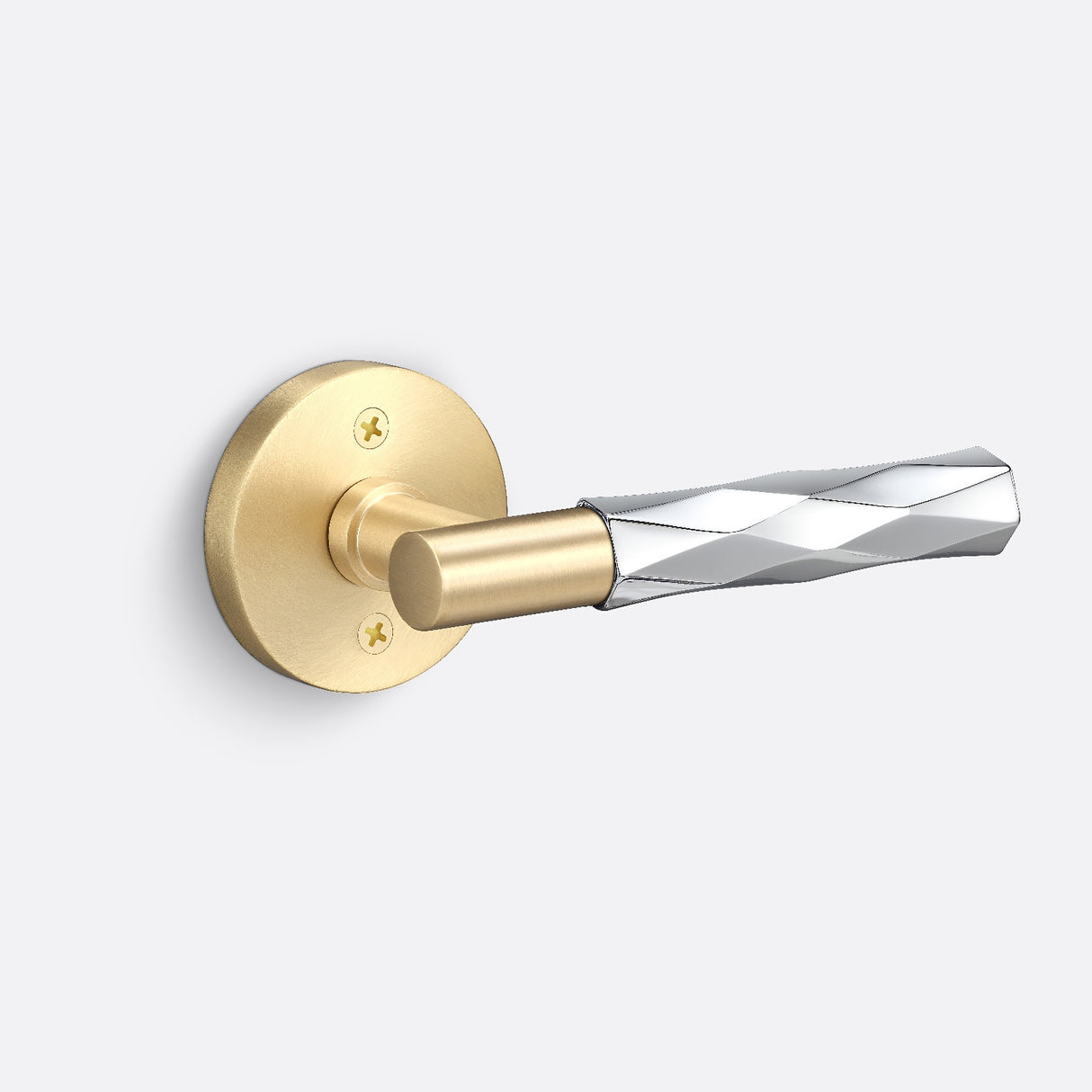 Sure-Loc AP100-RD SB GRIP-VT 26 satin brass / polished chrome dummy door lever