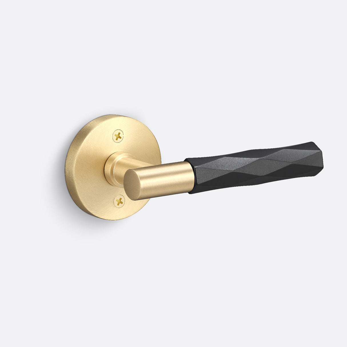 Sure-Loc AP100-RD SB GRIP-VT FBL satin brass / flat black dummy door lever