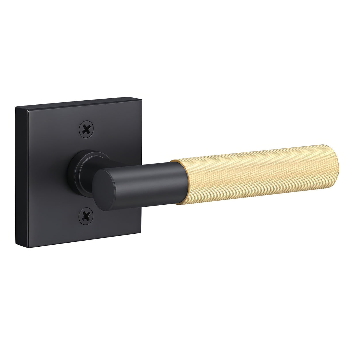 Sure-Loc AP100-SQ FBL GRIP-KN SB flat black / satin brass dummy door lever
