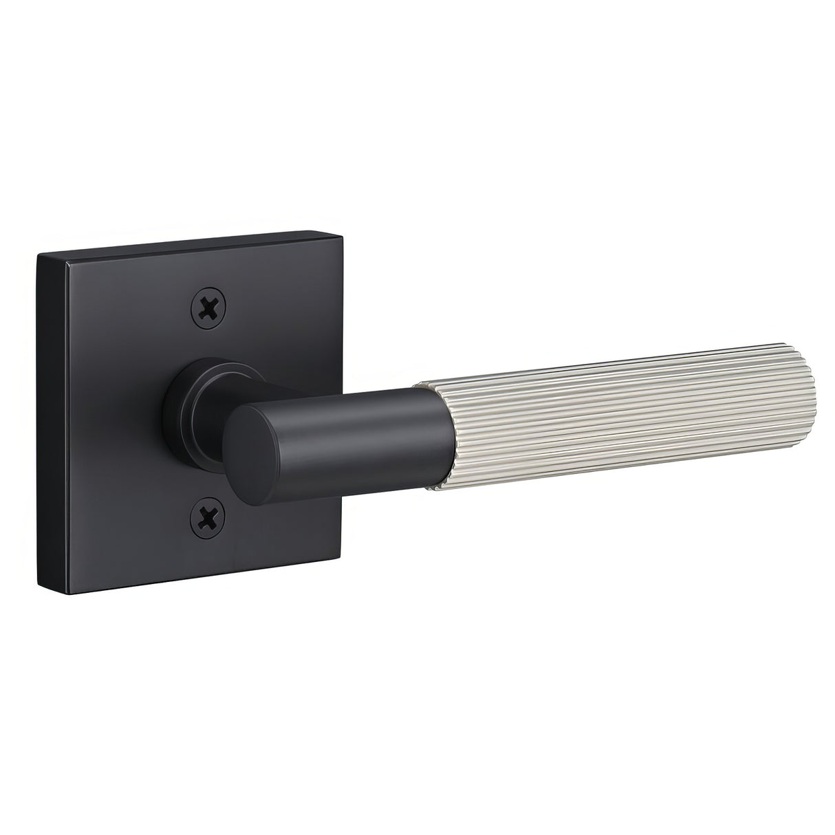 Sure-Loc AP100-SQ FBL GRIP-SKN 15 flat black / satin nickel dummy door lever