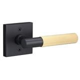 Sure-Loc AP100-SQ FBL GRIP-SKN SB flat black / satin brass dummy door lever