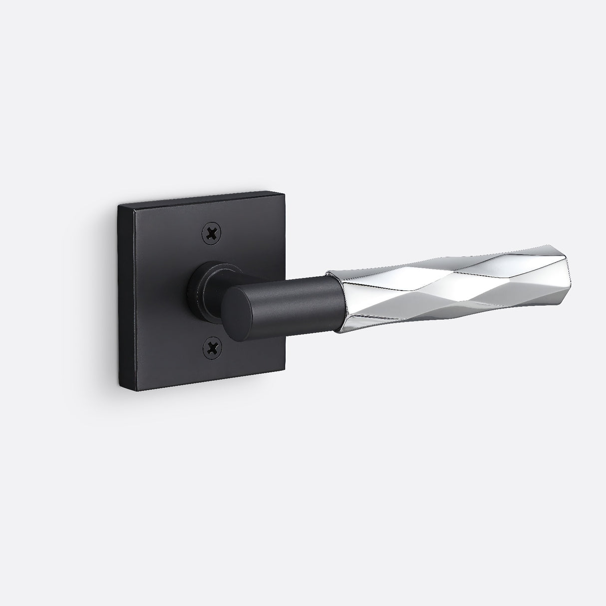 Sure-Loc AP100-SQ FBL GRIP-VT 26 flat black / polished chrome dummy door lever