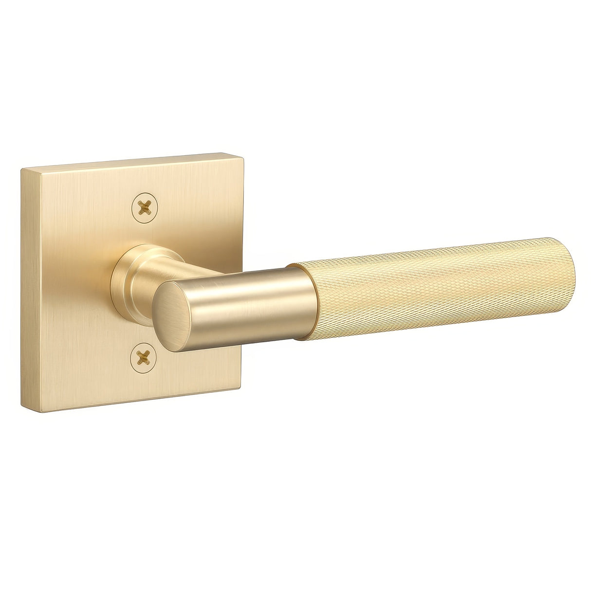 Sure-Loc AP100-SQ SB GRIP-KN SB satin brass dummy door lever