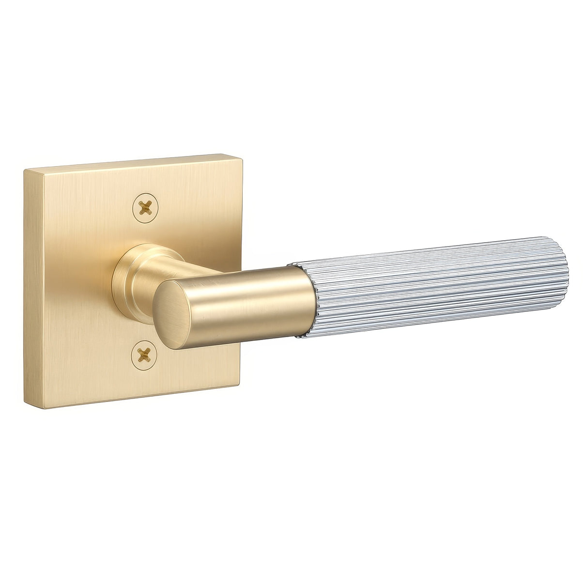 Sure-Loc AP100-SQ SB GRIP-SKN 26 satin brass / polished chrome dummy door lever