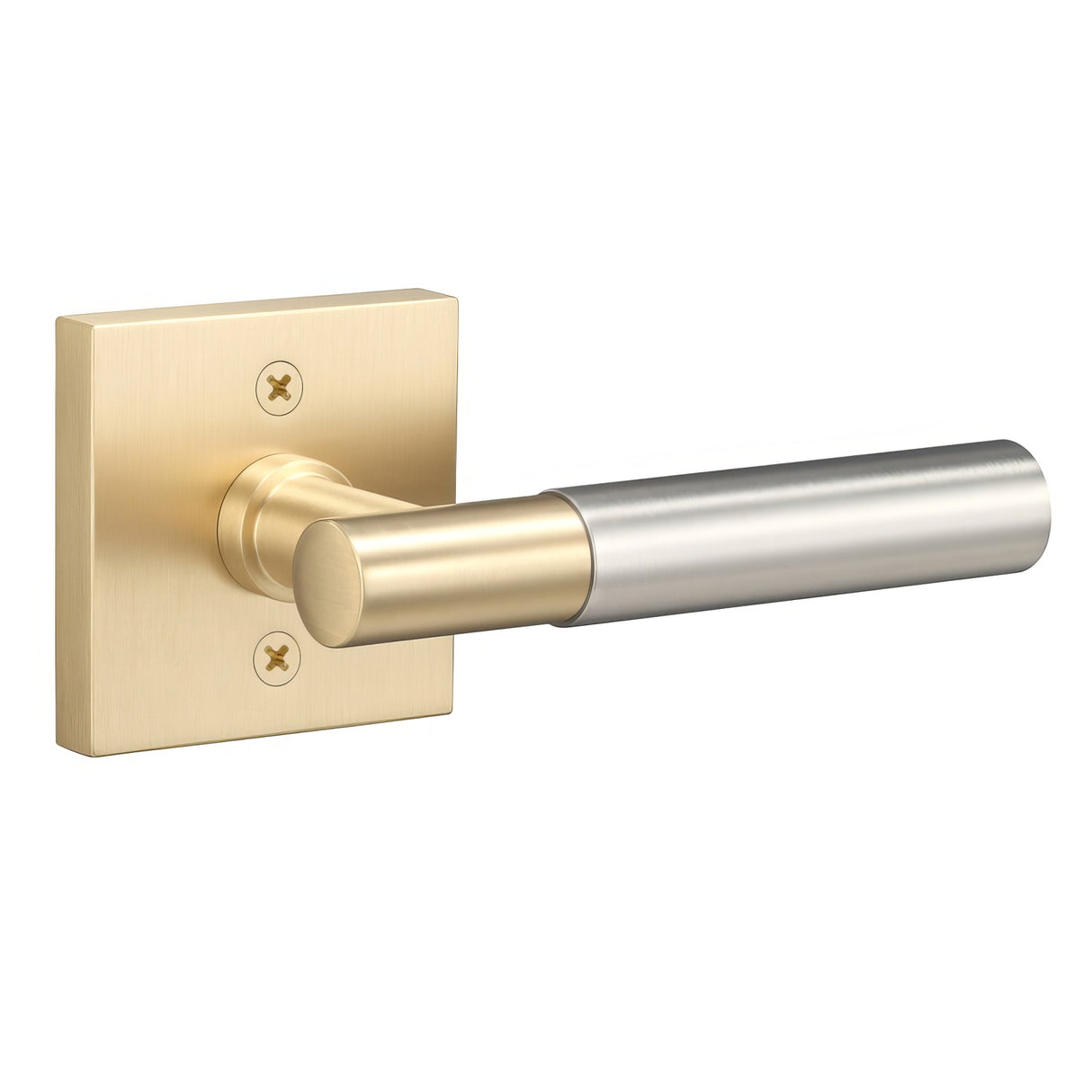 Sure-Loc AP100-SQ SB GRIP-SM 15 satin brass / satin nickel dummy door lever