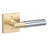 Sure-Loc AP100-SQ SB GRIP-SM 26 satin brass / polished chrome dummy door lever