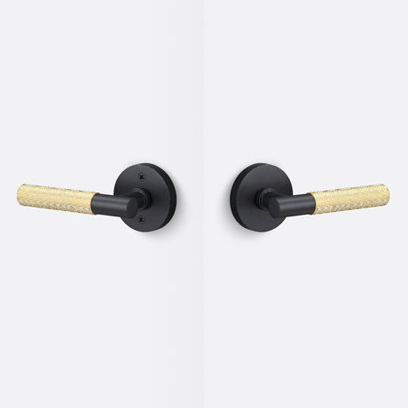 Sure-Loc AP101-RD FBL GRIP-KN SB flat black / satin brass passage door lever