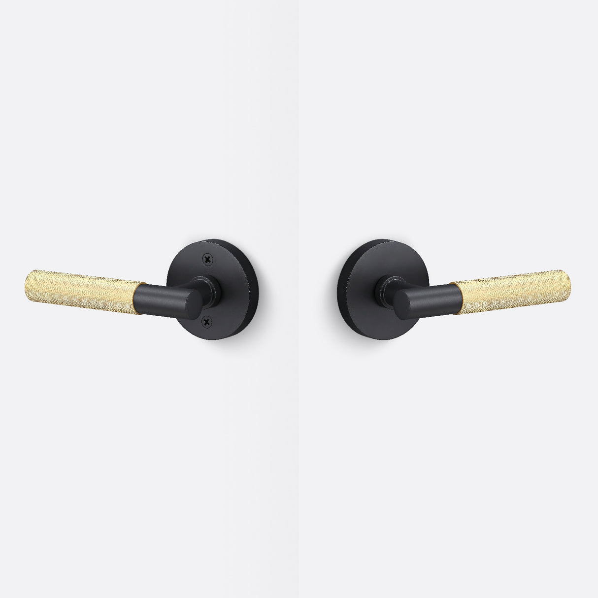 Sure-Loc AP101-RD FBL GRIP-KN SB flat black / satin brass passage door lever