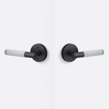 Sure-Loc AP101-RD FBL GRIP-SKN 26 flat black / polished chrome passage door lever