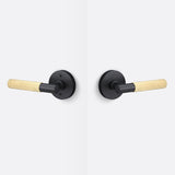 Sure-Loc AP101-RD FBL GRIP-SKN SB flat black / satin brass passage door lever
