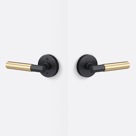 Sure-Loc AP101-RD FBL GRIP-SM SB flat black / satin brass passage door lever