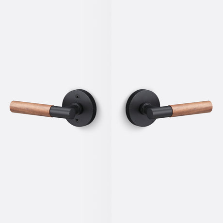 Sure-Loc AP101-RD FBL GRIP-WN flat black / walnut passage door lever