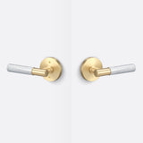 Sure-Loc AP101-RD SB GRIP-KN 26 satin brass / polished chrome passage door lever