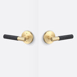 Sure-Loc AP101-RD SB GRIP-KN FBL satin brass / flat black passage door lever