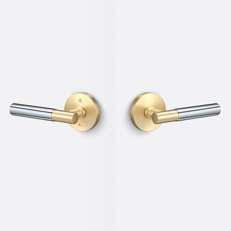 Sure-Loc AP101-RD SB GRIP-SM 26 satin brass / polished chrome passage door lever