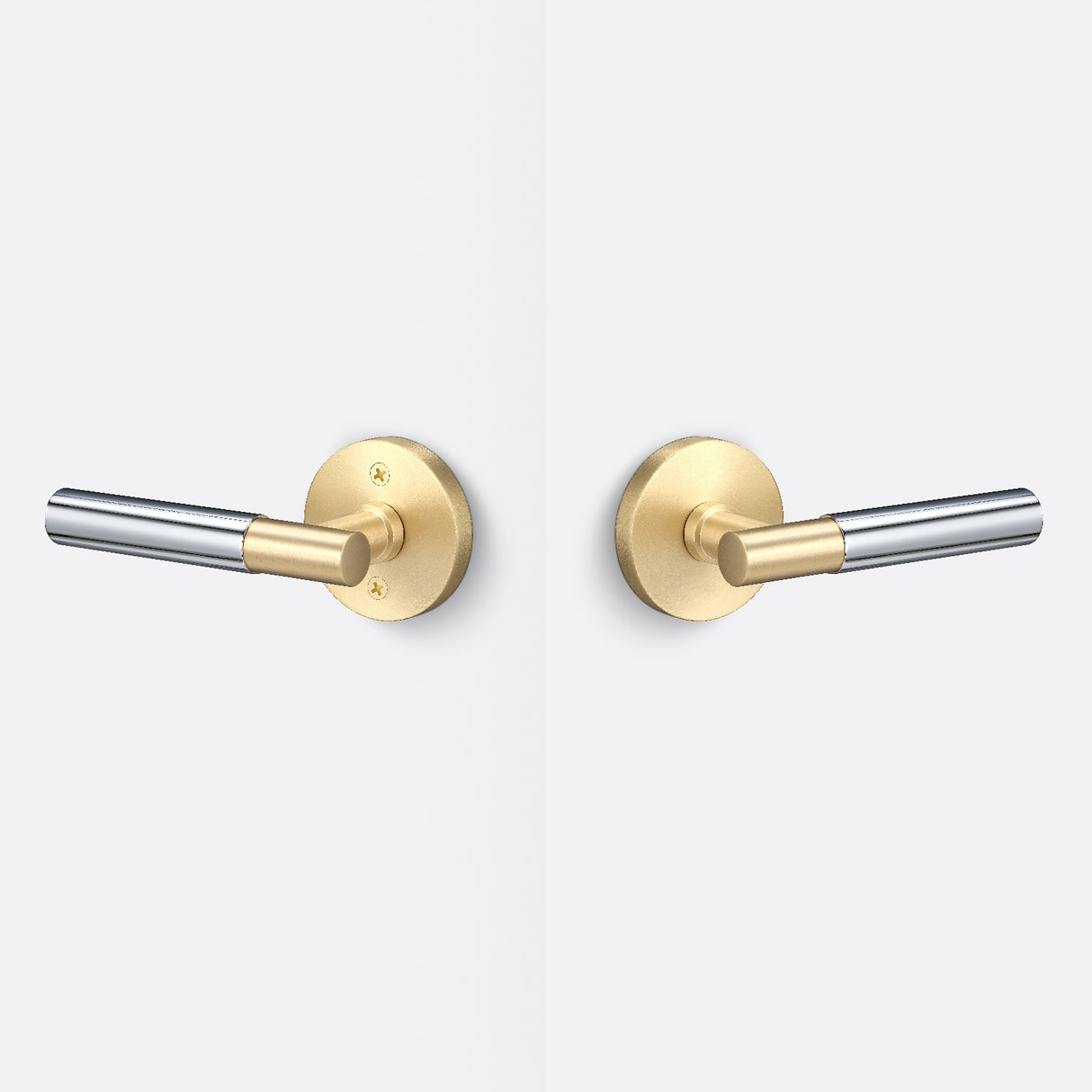 Sure-Loc AP101-RD SB GRIP-SM 26 satin brass / polished chrome passage door lever