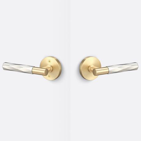 Sure-Loc AP101-RD SB GRIP-VT 15 satin brass / satin nickel passage door lever