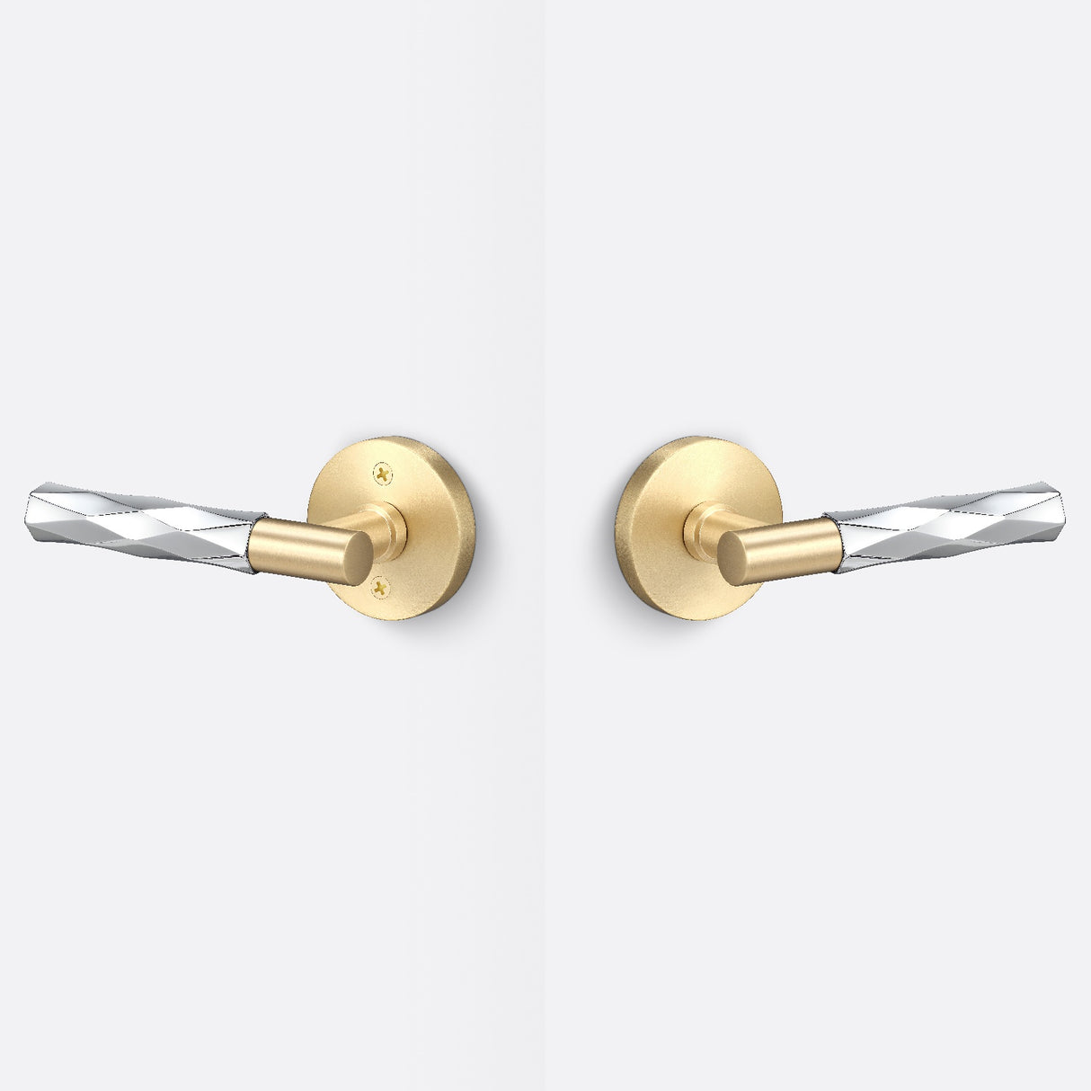 Sure-Loc AP101-RD SB GRIP-VT 26 satin brass / polished chrome passage door lever