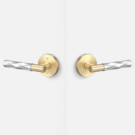 Sure-Loc AP101-RD SB GRIP-VT 26 satin brass / polished chrome passage door lever
