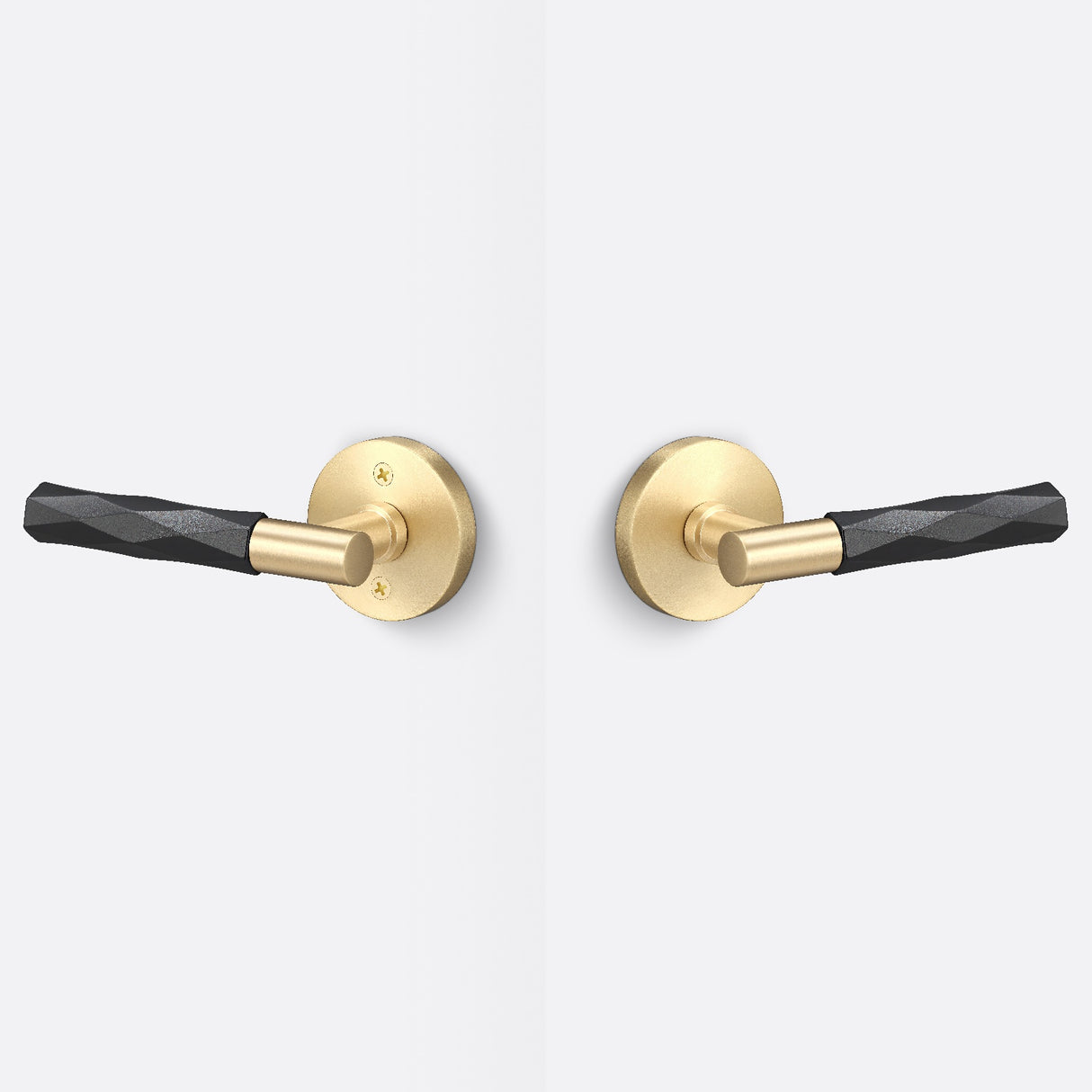 Sure-Loc AP101-RD SB GRIP-VT FBL satin brass / flat black passage door lever
