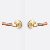 Sure-Loc AP101-RD SB GRIP-WN satin brass / walnut passage door lever