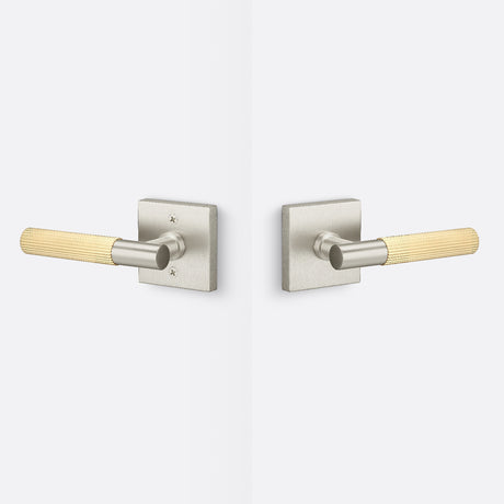 Sure-Loc AP101-SQ 15 GRIP-SKN SB satin nickel / satin brass passage door lever
