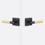 Sure-Loc AP101-SQ FBL GRIP-KN SB flat black / satin brass passage door lever