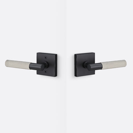 Sure-Loc AP101-SQ FBL GRIP-SKN 15 flat black / satin nickel passage door lever