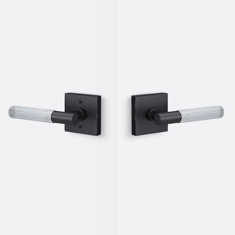 Sure-Loc AP101-SQ FBL GRIP-SKN 26 flat black / polished chrome passage door lever