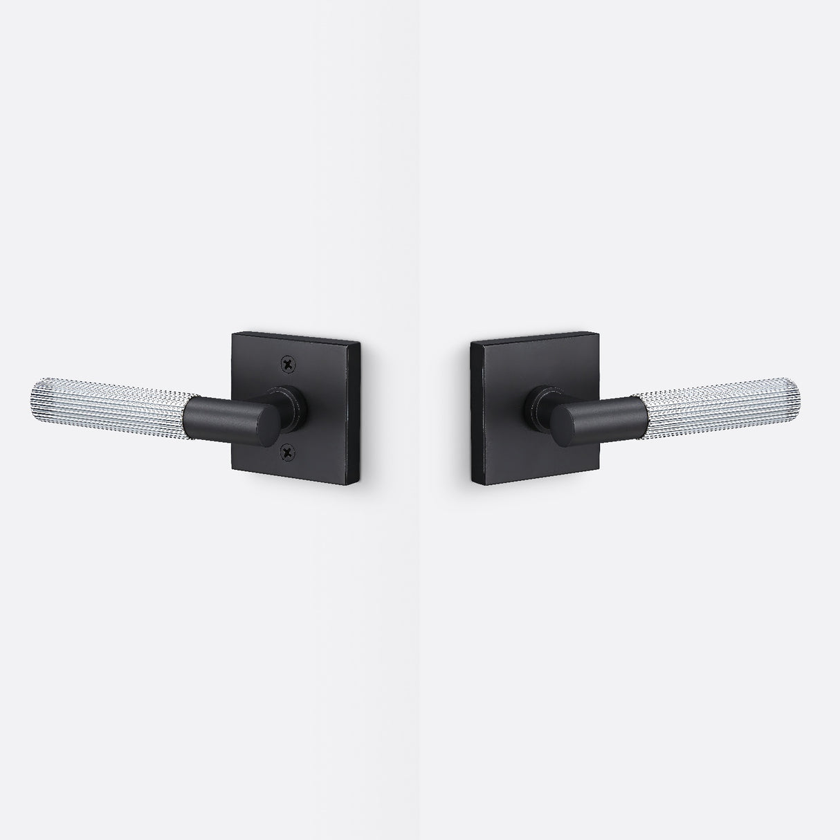 Sure-Loc AP101-SQ FBL GRIP-SKN 26 flat black / polished chrome passage door lever