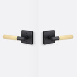 Sure-Loc AP101-SQ FBL GRIP-SKN SB flat black / satin brass passage door lever