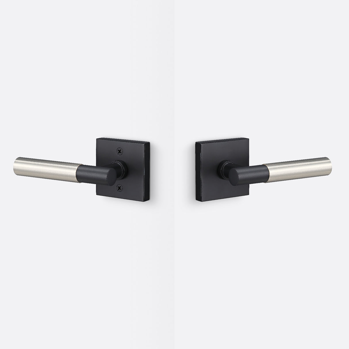 Sure-Loc AP101-SQ FBL GRIP-SM 15 flat black / satin nickel passage door lever