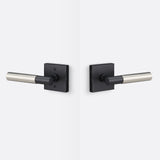 Sure-Loc AP101-SQ FBL GRIP-SM 15 flat black / satin nickel passage door lever