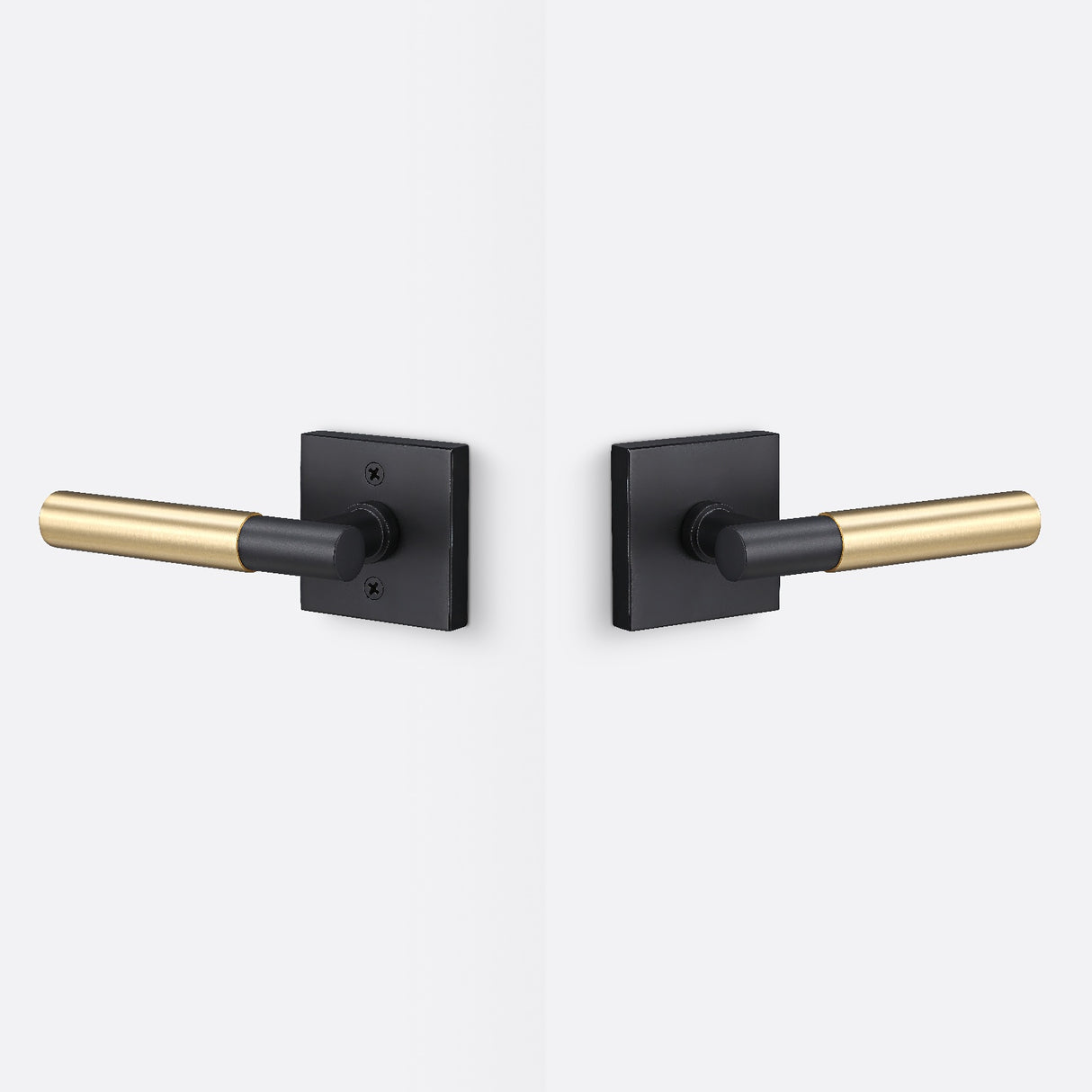 Sure-Loc AP101-SQ FBL GRIP-SM SB flat black / satin brass passage door lever