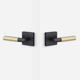 Sure-Loc AP101-SQ FBL GRIP-SM SB flat black / satin brass passage door lever