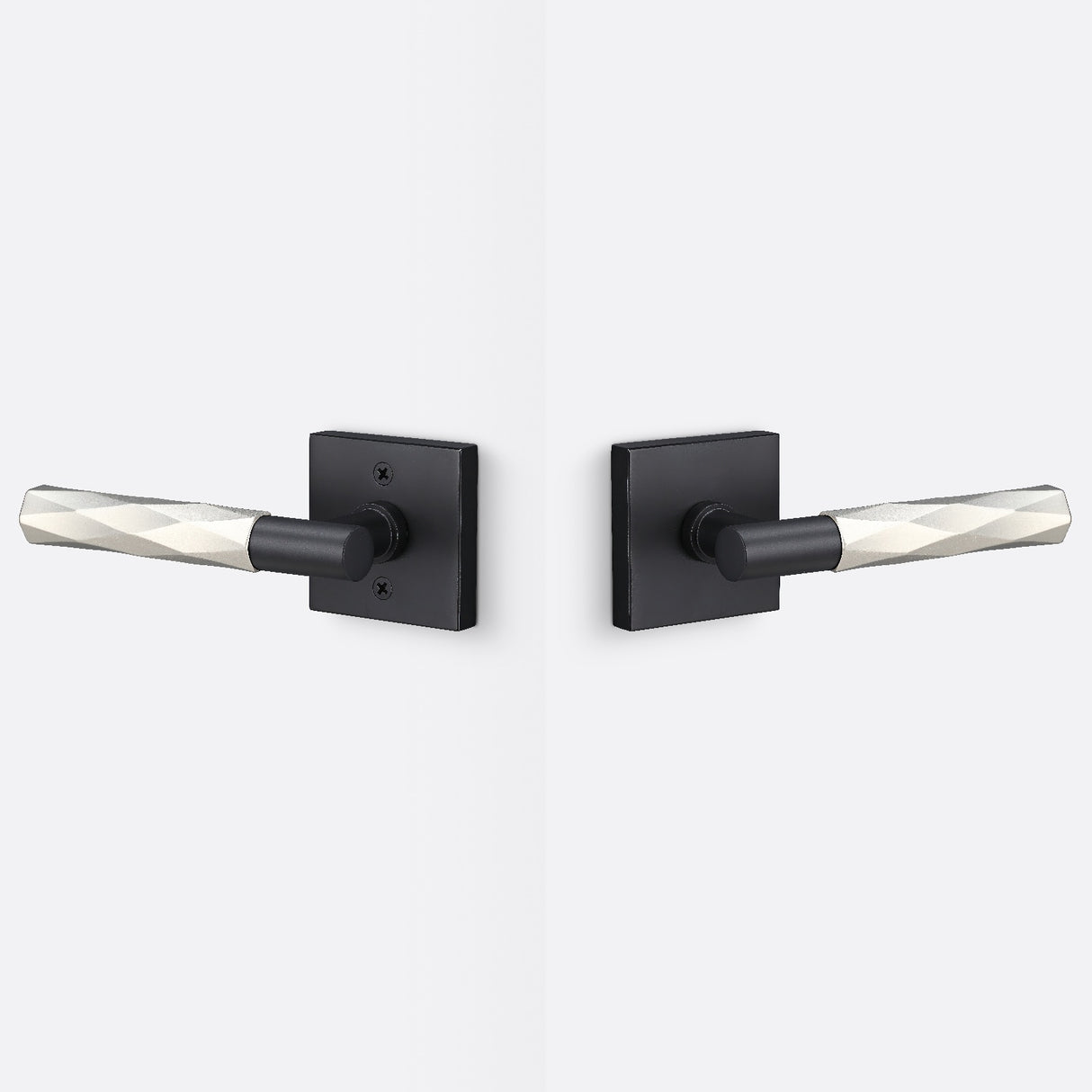 Sure-Loc AP101-SQ FBL GRIP-VT 15 flat black / satin nickel passage door lever