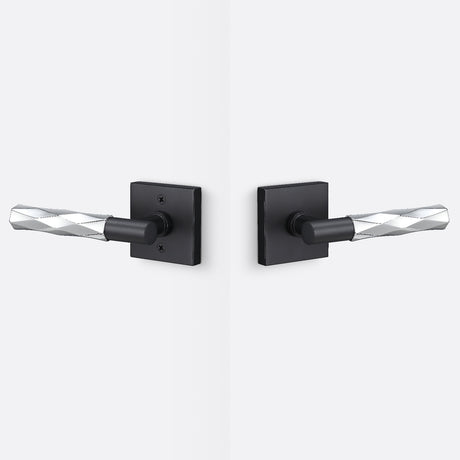 Sure-Loc AP101-SQ FBL GRIP-VT 26 flat black / polished chrome passage door lever