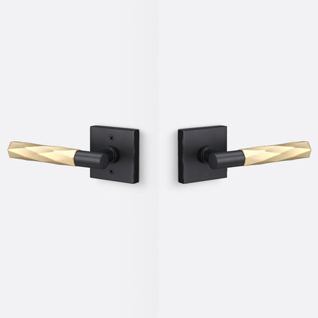 Sure-Loc AP101-SQ FBL GRIP-VT SB flat black / satin brass passage door lever