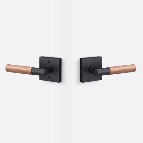 Sure-Loc AP101-SQ FBL GRIP-WN flat black / walnut passage door lever