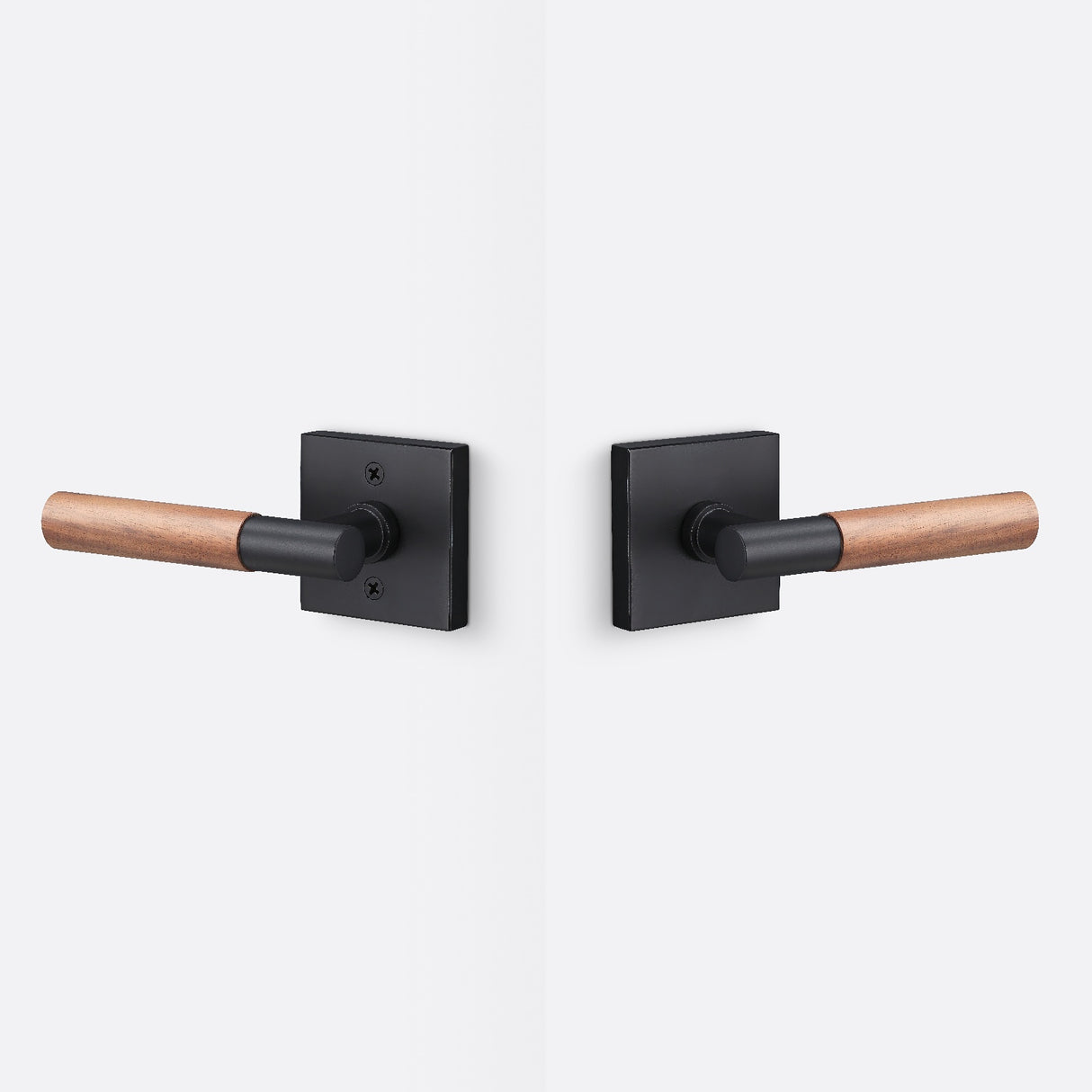 Sure-Loc AP101-SQ FBL GRIP-WN flat black / walnut passage door lever