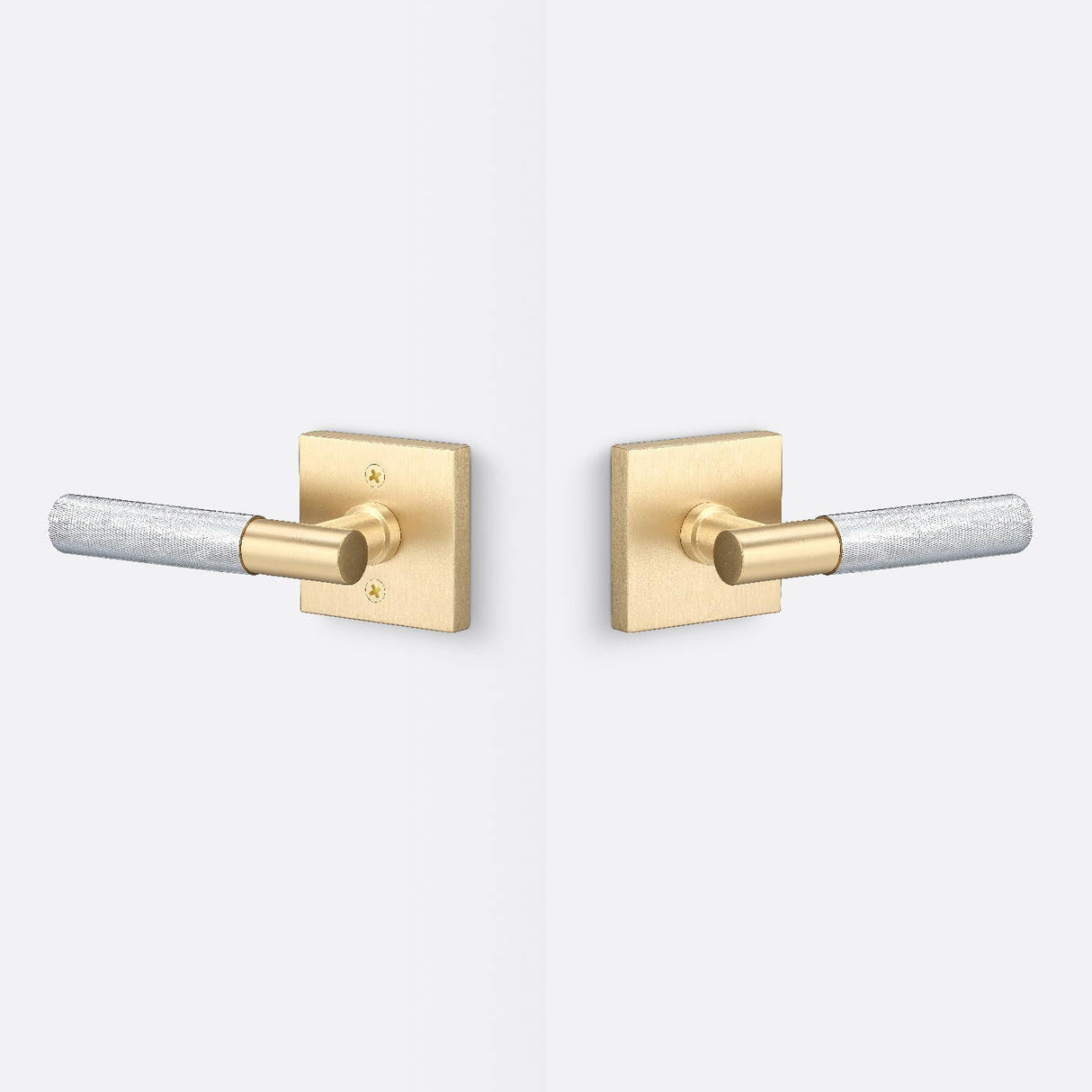 Sure-Loc AP101-SQ SB GRIP-KN 26 satin brass / polished chrome passage door lever