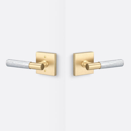 Sure-Loc AP101-SQ SB GRIP-KN 26 satin brass / polished chrome passage door lever