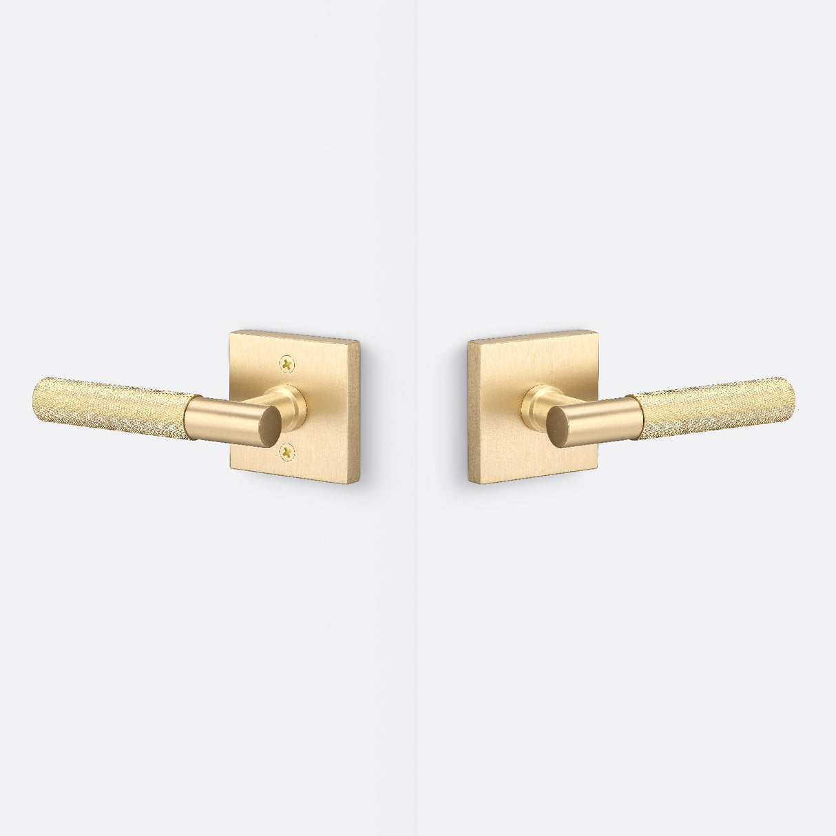 Sure-Loc AP101-SQ SB GRIP-KN SB satin brass passage door lever