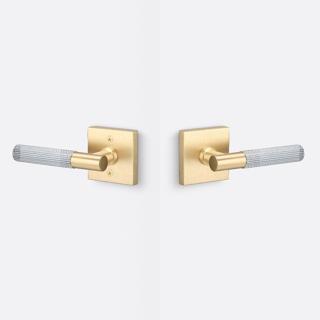 Sure-Loc AP101-SQ SB GRIP-SKN 26 satin brass / polished chrome passage door lever