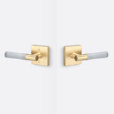 Sure-Loc AP101-SQ SB GRIP-SKN 26 satin brass / polished chrome passage door lever