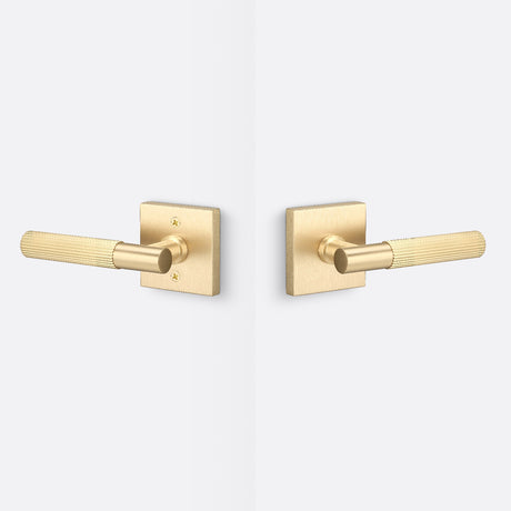 Sure-Loc AP101-SQ SB GRIP-SKN SB satin brass passage door lever