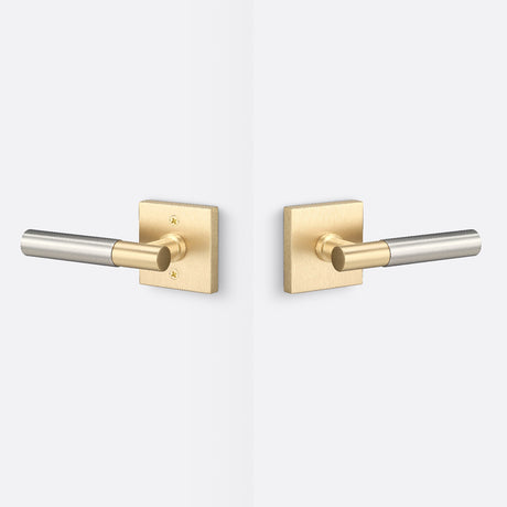 Sure-Loc AP101-SQ SB GRIP-SM 15 satin brass / satin nickel passage door lever