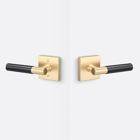 Sure-Loc AP101-SQ SB GRIP-SM 26 satin brass / polished chrome passage door lever